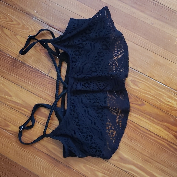 Hula Honey Other - Hula Honey Black Lace Bikini Top- L